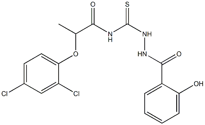 2-(2,4-dichlorophenoxy)-N-{[2-(2-hydroxybenzoyl)hydrazino]carbothioyl}propanamide 구조식 이미지