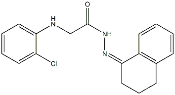 2-(2-chloroanilino)-N'-[3,4-dihydro-1(2H)-naphthalenylidene]acetohydrazide 구조식 이미지