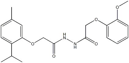 2-(2-isopropyl-5-methylphenoxy)-N'-[2-(2-methoxyphenoxy)acetyl]acetohydrazide 구조식 이미지