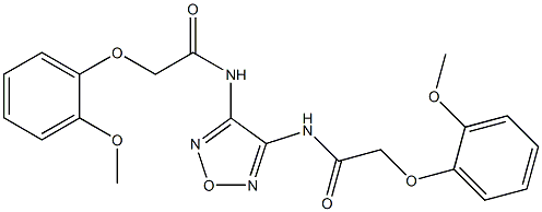 2-(2-methoxyphenoxy)-N-(4-{[2-(2-methoxyphenoxy)acetyl]amino}-1,2,5-oxadiazol-3-yl)acetamide Structure