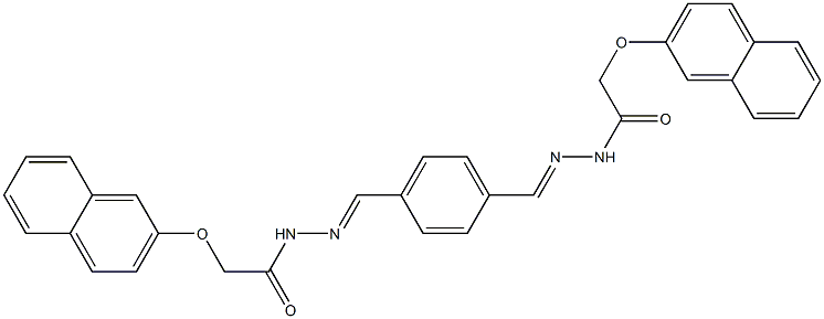 2-(2-naphthyloxy)-N'-{(E)-[4-({(E)-2-[2-(2-naphthyloxy)acetyl]hydrazono}methyl)phenyl]methylidene}acetohydrazide Structure