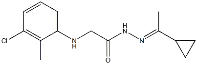 2-(3-chloro-2-methylanilino)-N'-[(E)-1-cyclopropylethylidene]acetohydrazide 구조식 이미지