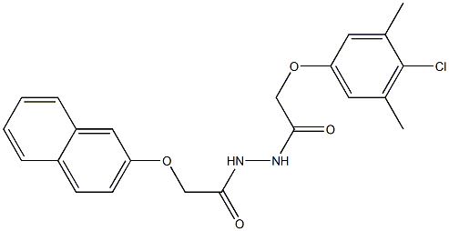 2-(4-chloro-3,5-dimethylphenoxy)-N'-[2-(2-naphthyloxy)acetyl]acetohydrazide Structure