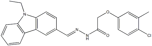 2-(4-chloro-3-methylphenoxy)-N'-[(E)-(9-ethyl-9H-carbazol-3-yl)methylidene]acetohydrazide 구조식 이미지