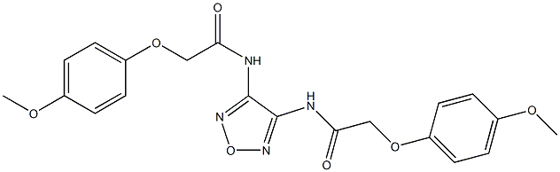 2-(4-methoxyphenoxy)-N-(4-{[2-(4-methoxyphenoxy)acetyl]amino}-1,2,5-oxadiazol-3-yl)acetamide Structure