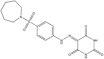 2,4,5,6(1H,3H)-pyrimidinetetrone 5-{N-[4-(1-azepanylsulfonyl)phenyl]hydrazone} 구조식 이미지