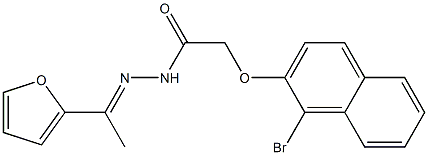 2-[(1-bromo-2-naphthyl)oxy]-N'-[(E)-1-(2-furyl)ethylidene]acetohydrazide Structure