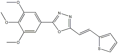 2,3-dimethoxy-5-{5-[(E)-2-(2-thienyl)ethenyl]-1,3,4-oxadiazol-2-yl}phenyl methyl ether Structure