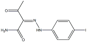 2-[(Z)-2-(4-iodophenyl)hydrazono]-3-oxobutanamide 구조식 이미지