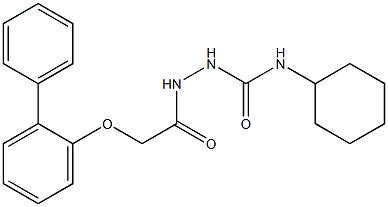 2-[2-([1,1'-biphenyl]-2-yloxy)acetyl]-N-cyclohexyl-1-hydrazinecarboxamide Structure