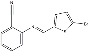 2-{[(E)-(5-bromo-2-thienyl)methylidene]amino}benzonitrile Structure