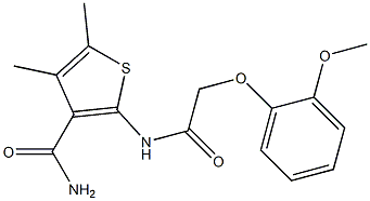 2-{[2-(2-methoxyphenoxy)acetyl]amino}-4,5-dimethyl-3-thiophenecarboxamide Structure