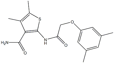 2-{[2-(3,5-dimethylphenoxy)acetyl]amino}-4,5-dimethyl-3-thiophenecarboxamide 구조식 이미지