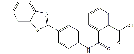 2-{[4-(6-methyl-1,3-benzothiazol-2-yl)anilino]carbonyl}benzoic acid 구조식 이미지