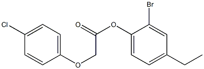 2-bromo-4-ethylphenyl 2-(4-chlorophenoxy)acetate 구조식 이미지