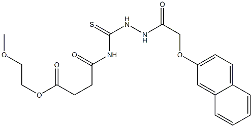 2-methoxyethyl 4-[({2-[2-(2-naphthyloxy)acetyl]hydrazino}carbothioyl)amino]-4-oxobutanoate 구조식 이미지