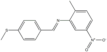 N-(2-methyl-5-nitrophenyl)-N-{(E)-[4-(methylsulfanyl)phenyl]methylidene}amine Structure