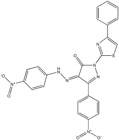 3-(4-nitrophenyl)-1-(4-phenyl-1,3-thiazol-2-yl)-1H-pyrazole-4,5-dione 4-[N-(4-nitrophenyl)hydrazone] Structure