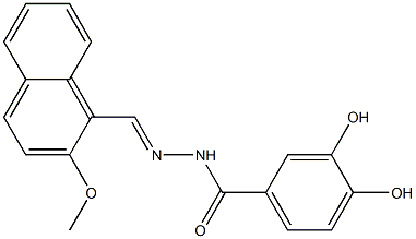 3,4-dihydroxy-N'-[(E)-(2-methoxy-1-naphthyl)methylidene]benzohydrazide Structure