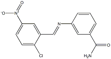 3-{[(E)-(2-chloro-5-nitrophenyl)methylidene]amino}benzamide Structure