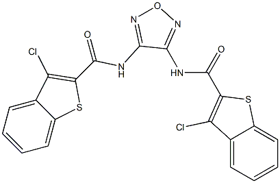 3-chloro-N-(4-{[(3-chloro-1-benzothiophen-2-yl)carbonyl]amino}-1,2,5-oxadiazol-3-yl)-1-benzothiophene-2-carboxamide Structure