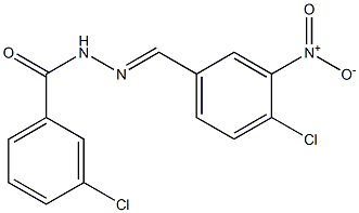 3-chloro-N'-[(E)-(4-chloro-3-nitrophenyl)methylidene]benzohydrazide 구조식 이미지