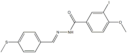 3-iodo-4-methoxy-N'-{(E)-[4-(methylsulfanyl)phenyl]methylidene}benzohydrazide 구조식 이미지