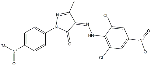 3-methyl-1-(4-nitrophenyl)-1H-pyrazole-4,5-dione 4-[N-(2,6-dichloro-4-nitrophenyl)hydrazone] 구조식 이미지