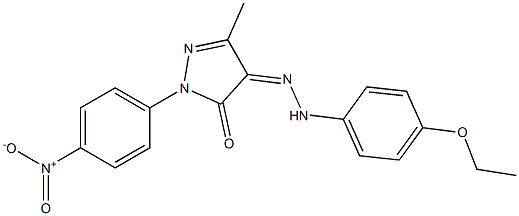 3-methyl-1-(4-nitrophenyl)-1H-pyrazole-4,5-dione 4-[N-(4-ethoxyphenyl)hydrazone] 구조식 이미지