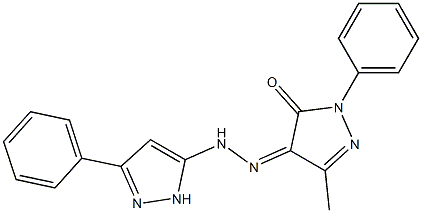 3-methyl-1-phenyl-1H-pyrazole-4,5-dione 4-[N-(3-phenyl-1H-pyrazol-5-yl)hydrazone] 구조식 이미지