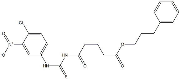 3-phenylpropyl 5-{[(4-chloro-3-nitroanilino)carbothioyl]amino}-5-oxopentanoate Structure