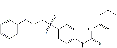 4-({[(3-methylbutanoyl)amino]carbothioyl}amino)-N-phenethylbenzenesulfonamide 구조식 이미지