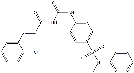 4-[({[(E)-3-(2-chlorophenyl)-2-propenoyl]amino}carbothioyl)amino]-N-methyl-N-phenylbenzenesulfonamide Structure