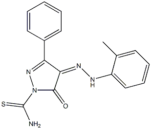 4-[(Z)-2-(2-methylphenyl)hydrazono]-5-oxo-3-phenyl-1H-pyrazole-1(5H)-carbothioamide Structure