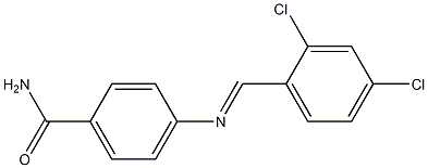 4-{[(E)-(2,4-dichlorophenyl)methylidene]amino}benzamide Structure