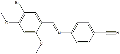 4-{[(E)-(5-bromo-2,4-dimethoxyphenyl)methylidene]amino}benzonitrile Structure