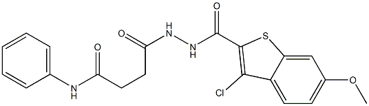4-{2-[(3-chloro-6-methoxy-1-benzothiophen-2-yl)carbonyl]hydrazino}-4-oxo-N-phenylbutanamide Structure