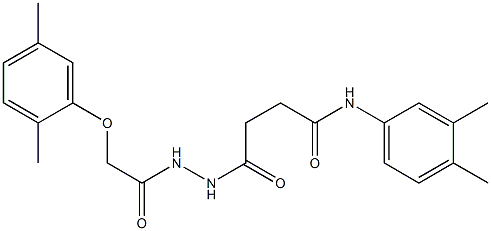 4-{2-[2-(2,5-dimethylphenoxy)acetyl]hydrazino}-N-(3,4-dimethylphenyl)-4-oxobutanamide 구조식 이미지