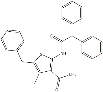 5-benzyl-2-[(2,2-diphenylacetyl)amino]-4-methyl-3-thiophenecarboxamide Structure