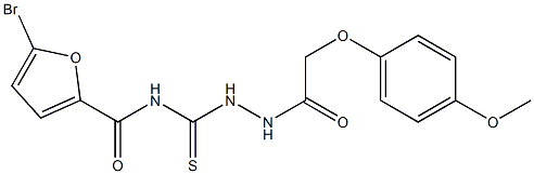 5-bromo-N-({2-[2-(4-methoxyphenoxy)acetyl]hydrazino}carbothioyl)-2-furamide Structure