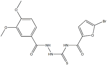 5-bromo-N-{[2-(3,4-dimethoxybenzoyl)hydrazino]carbothioyl}-2-furamide Structure