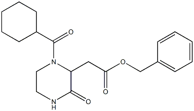 benzyl 2-[1-(cyclohexylcarbonyl)-3-oxo-2-piperazinyl]acetate 구조식 이미지