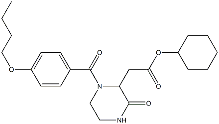 cyclohexyl 2-[1-(4-butoxybenzoyl)-3-oxo-2-piperazinyl]acetate 구조식 이미지