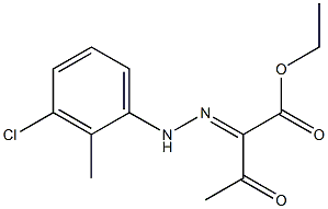 ethyl 2-[(E)-2-(3-chloro-2-methylphenyl)hydrazono]-3-oxobutanoate 구조식 이미지