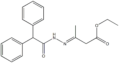 ethyl 3-[(E)-2-(2,2-diphenylacetyl)hydrazono]butanoate Structure