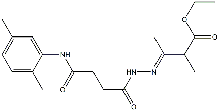 ethyl 3-{(E)-2-[4-(2,5-dimethylanilino)-4-oxobutanoyl]hydrazono}-2-methylbutanoate Structure