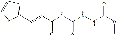methyl 2-({[(E)-3-(2-thienyl)-2-propenoyl]amino}carbothioyl)-1-hydrazinecarboxylate 구조식 이미지