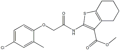 methyl 2-{[2-(4-chloro-2-methylphenoxy)acetyl]amino}-4,5,6,7-tetrahydro-1-benzothiophene-3-carboxylate 구조식 이미지
