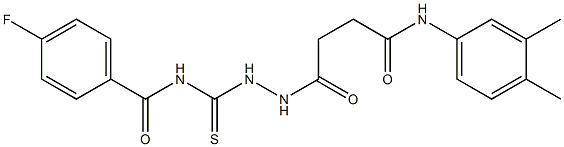 N-({2-[4-(3,4-dimethylanilino)-4-oxobutanoyl]hydrazino}carbothioyl)-4-fluorobenzamide Structure