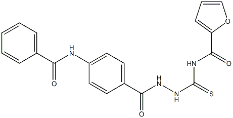 N-({2-[4-(benzoylamino)benzoyl]hydrazino}carbothioyl)-2-furamide 구조식 이미지